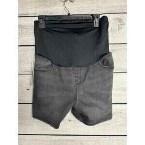NWT Isabel Maternity by Ingrid Midi Black Wash Denim Shorts - Size 8